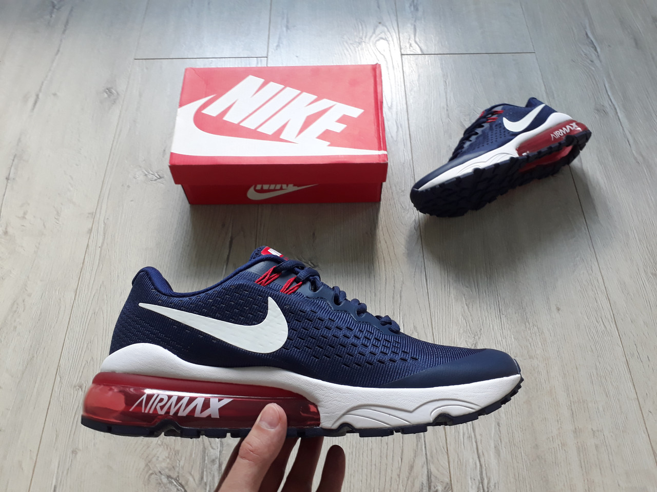 Чоловічі кросівки Nike Air Max Blue/Red сині з червоним ексклюзивна модель