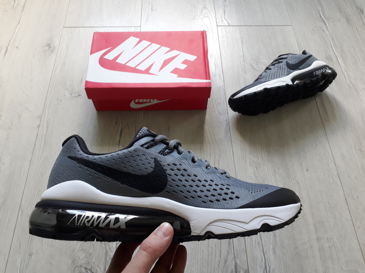 Чоловічі кросівки Nike Air Max Grey/White сірі ексклюзивна модель