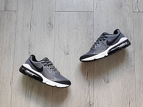 Чоловічі кросівки Nike Air Max Grey/White сірі ексклюзивна модель, фото 3