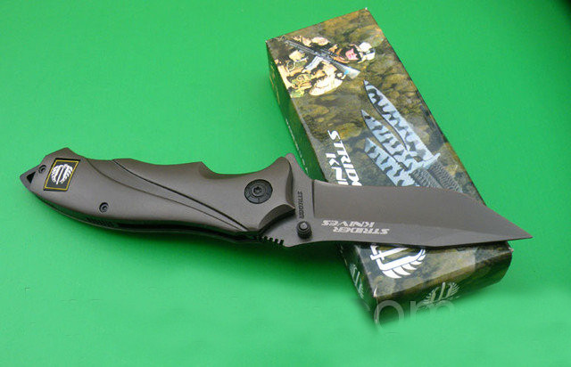 Ніж тактичний Strider Knives U. S. A. Титанове покриття. Напівавтомат.