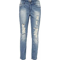 Укорочені блакитні стрейчеві джинси скіні з піддатками Rick cardona W25 W26