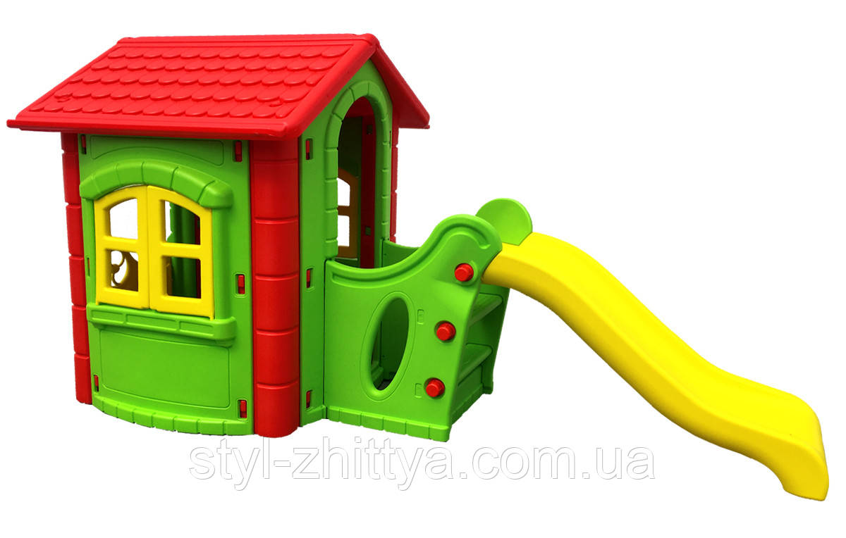 Дитячий ігровий будиночок з гіркою PREMIUM - фото 1 - id-p896551401