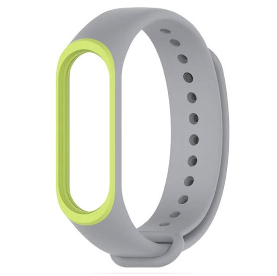 Силіконовий ремінець для фітнес-браслета Xiaomi Mi Band 4 - Grey&Green, фото 1