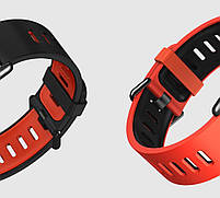 Ремінець силіконовий для годинника 22 мм червоний з чорним, фото 3