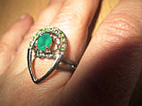 Оригінальний персень із зеленим оніксом і хромдіопсидами, розмір 17.6, фото 4