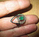 Оригінальний персень із зеленим оніксом і хромдіопсидами, розмір 17.6, фото 9