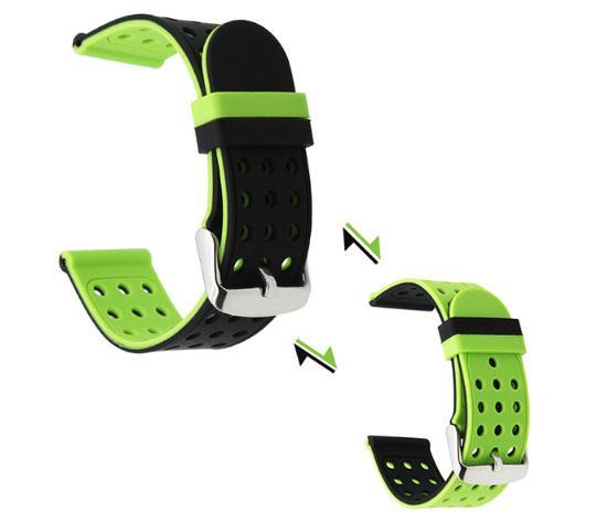 Подвійний ремінець з перфорацією для годинника Samsung Galaxy Watch 46 mm SM-R800 Black&Green, фото 1