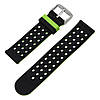 Подвійний ремінець з перфорацією для годинника Samsung Galaxy Watch 46 mm SM-R800 Black&Green, фото 3