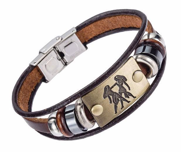 Шкіряний браслет Primo Zodiac - Gemini (Близнюки), фото 1