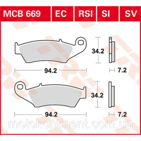 Мотоколодки TRW LUCAS MCB669SI   FDB892 / MCB669 / BREMBO 07KA17/BRAKING BR 772CM44