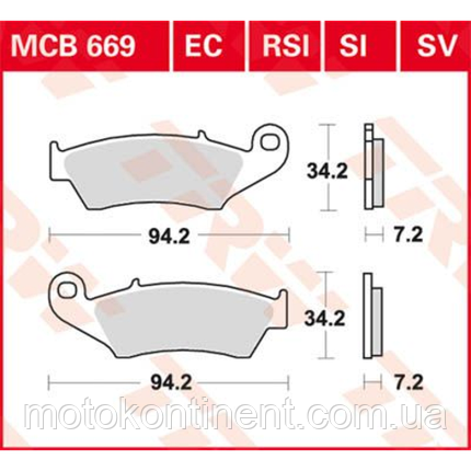 Мотоколодки TRW LUCAS MCB669SI FDB892 / MCB669 / BREMBO 07KA17/BRAKING BR 772CM44, фото 1