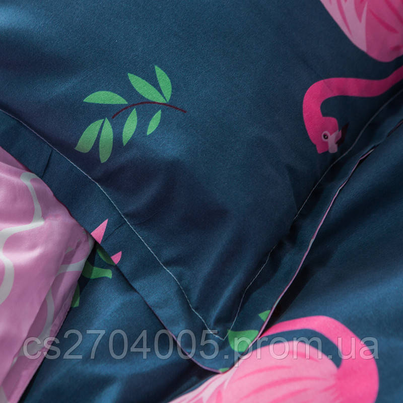 Комплект постельного белья Розовый фламинго с простынью на резинке (полуторный) Berni - фото 3 - id-p896820453