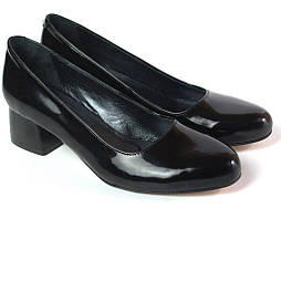 Туфлі лакові класичні шкіряні човник жіночі Puro Black Lether by Rosso Avangard