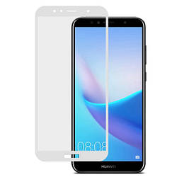 Захисне скло 3D, 9H Huawei Y6 (2018) Білий, White