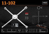 Ключ баллонный 24x27x32мм,+3/4"., Neo 11-102