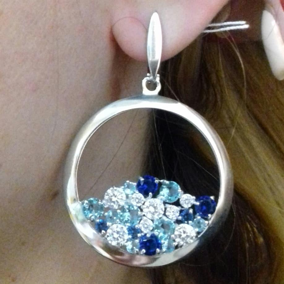 Срібні сережки Авангард, фото 1