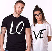 Парні футболки. Чоловіча та жіноча футболка. LO VE