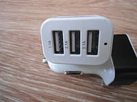 Адаптер в прикуриватель 3 гнезда USB (3.1А+2.1А+1.1А, 5В)
