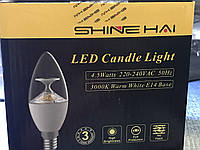 Світлодіодні лампочки з гвинтовою свічкою SHINE HAI E14, 4.5 Вт -6шт