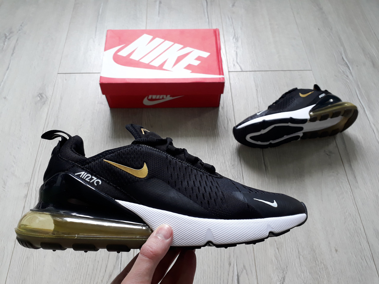 Чоловічі кросівки Nike Air Max 270 Black/Gold рідкісне золота забарвлення