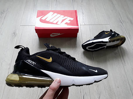 Чоловічі кросівки Nike Air Max 270 Black/Gold рідкісне золота забарвлення, фото 1