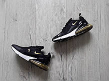 Чоловічі кросівки Nike Air Max 270 Black/Gold рідкісне золота забарвлення, фото 6