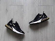 Чоловічі кросівки Nike Air Max 270 Black/Gold рідкісне золота забарвлення, фото 4