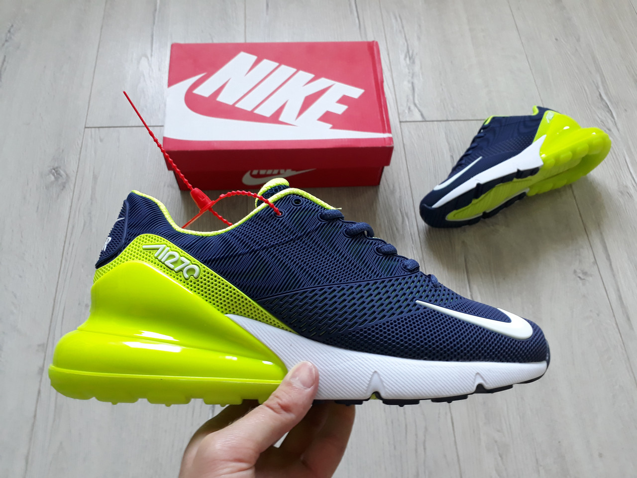 Чоловічі кросівки Nike Air Max 270 Flyknit Blue/Lime!