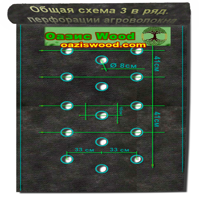 Агроволокно p-50g отвору 3 в ряд 1.07*50м чорно-біле Agreen італійське якість з перфорацією