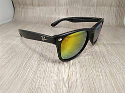 Сонцезахисні окуляри Ray Ban Wayfarer - помаранчеві дзеркальні з чорною оправою