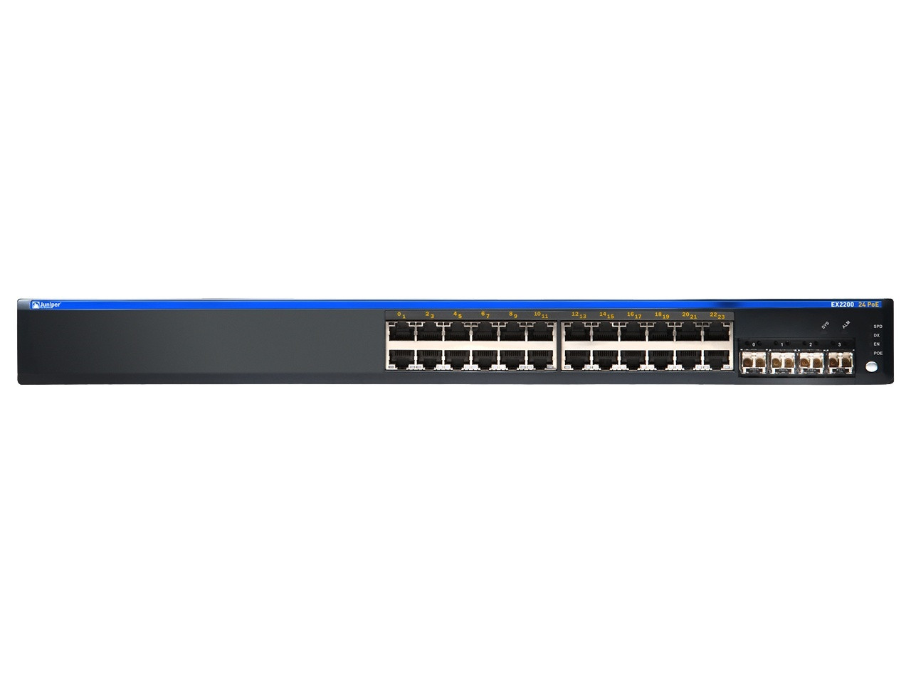 Комутатор EX 2200, 24-port 10/100/1000BaseT with 4 SFP uplink ports (EX2200-24T-4G)