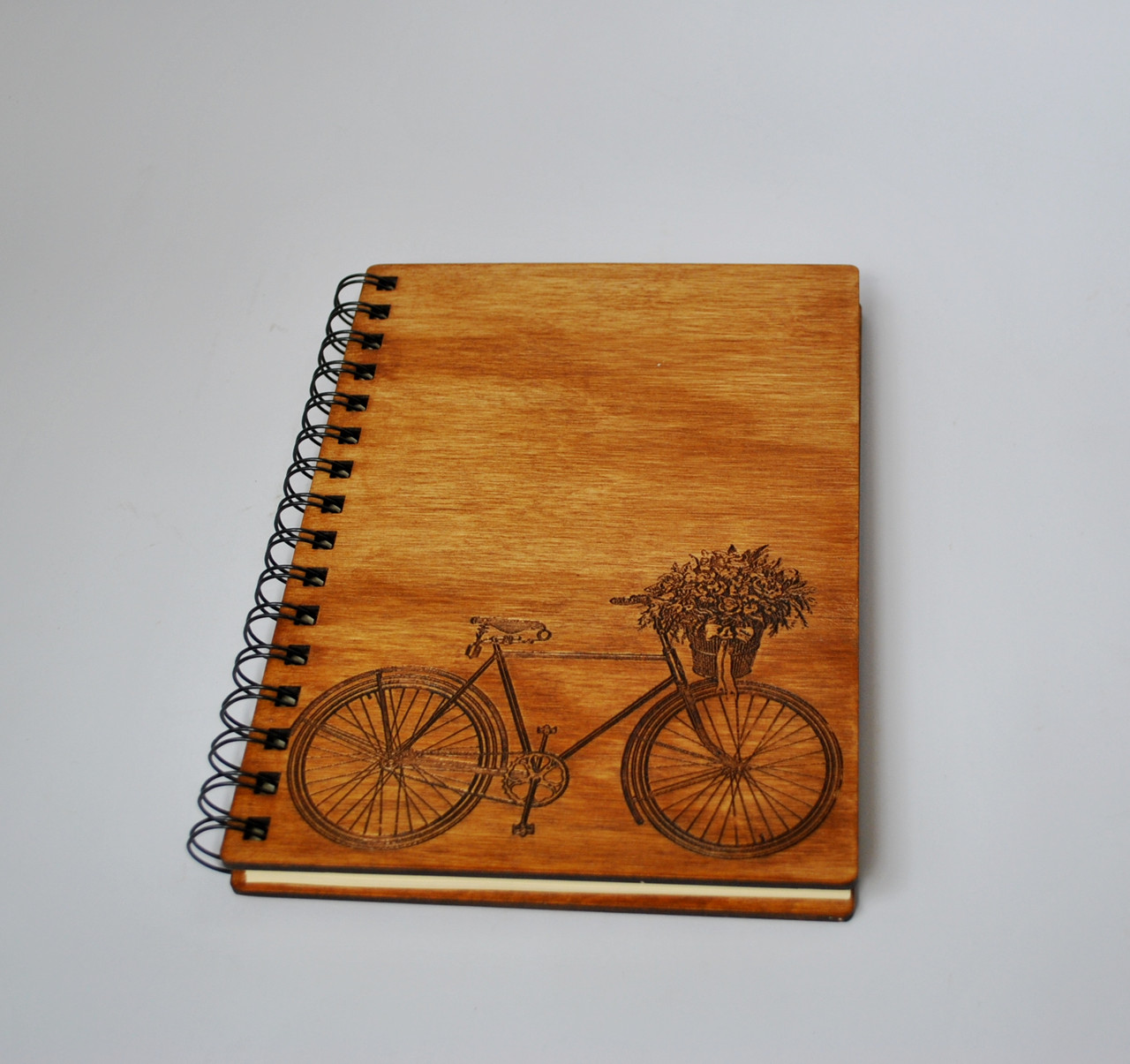 Дерев'яний блокнот Велосипед тонований, фото 1