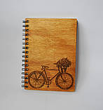 Дерев'яний блокнот Велосипед тонований, фото 2