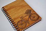 Дерев'яний блокнот Велосипед тонований, фото 6