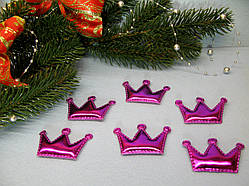 Патчі корона з екошкіри колір ліловий 5.5 см на 3.8 см