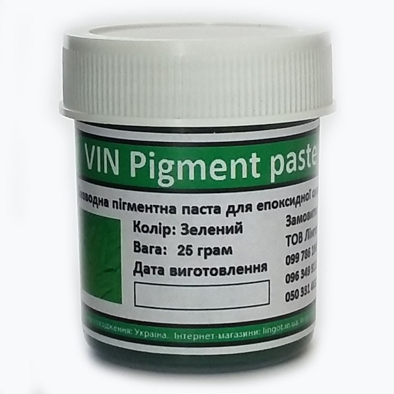 VIN Pigment paste-Безводна пігментна паста для епоксидної смоли-Зелена