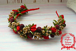 Обруч ручної роботи "Зимові ягоди"