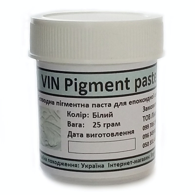 VIN Pigment paste-Безводна пігментна паста для епоксидної смоли-Біла, фото 1