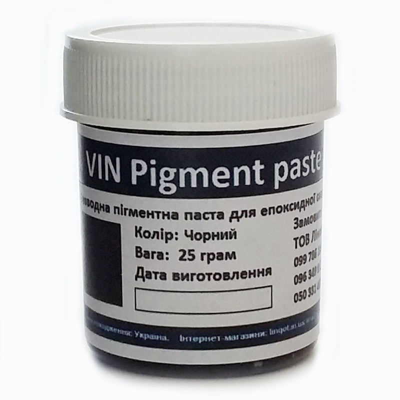 VIN Pigment paste-Безводна пігментна паста для епоксидної смоли-Чорна