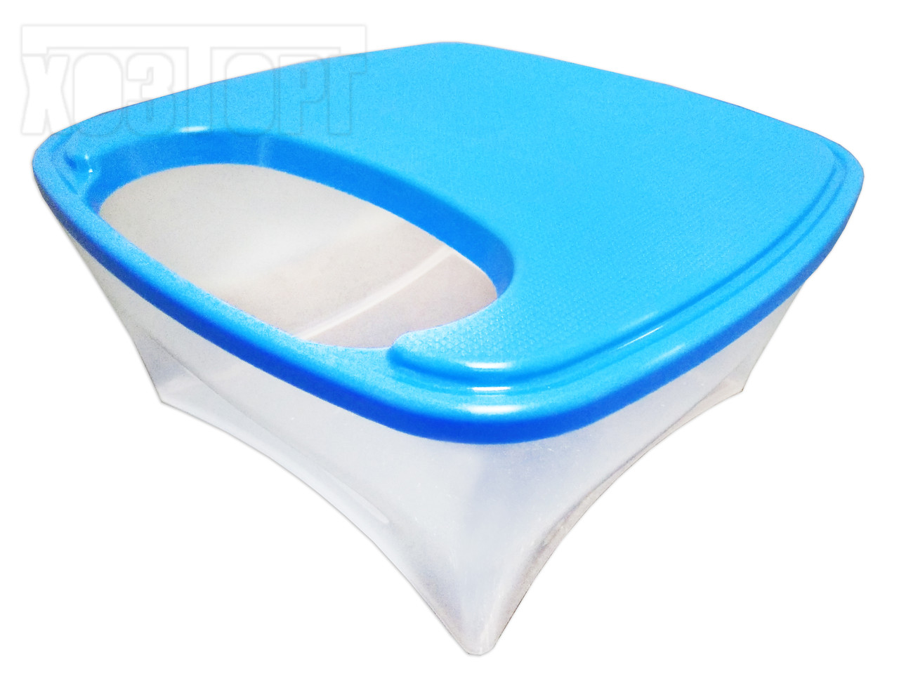 Салатник з дошкою для нарізки пластиковий 27*27*13 см (ПП КВВ), фото 1