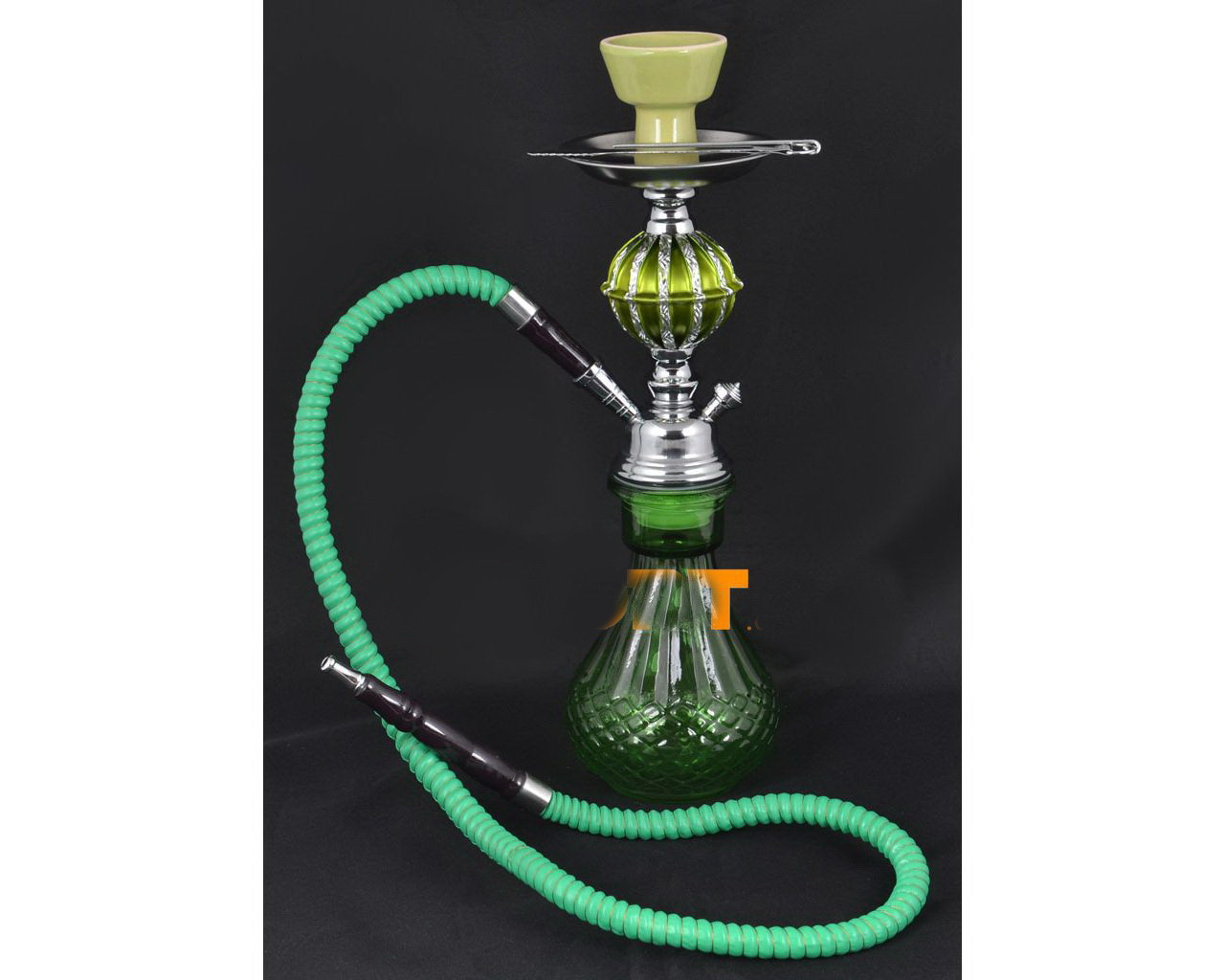 Кальян на 1 персони 36 см, шланг 1 м, чаша кераміка + щипці кольори в асортименті, фото 1