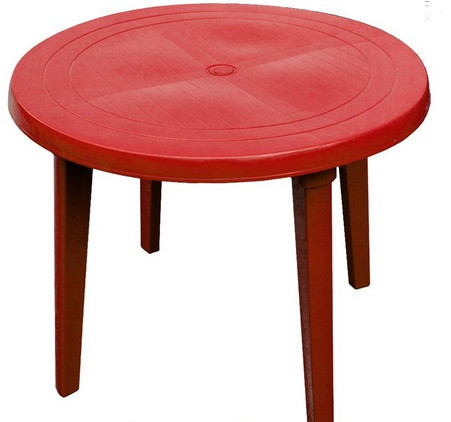 Стол круглый пластиковый D90 см Красный - фото 1 - id-p82742978