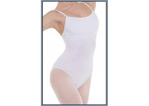 Купальник для гімнастики на вузькій бретелі білий