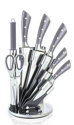 Набор ножей кухонных на подставке 8-в-1 Royalty Line RL-KSS822 8 предметов Grey