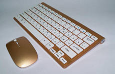 Клавіатура бездротова з мишею MHZ 902 Gold, фото 3