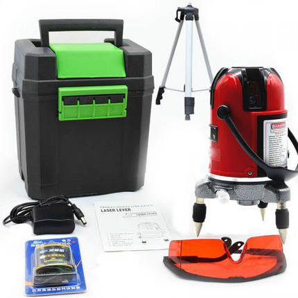 Нівелір лазерний Laser Level 5 ліній, 6 точок, штатив з триногою 120 см, фото 1
