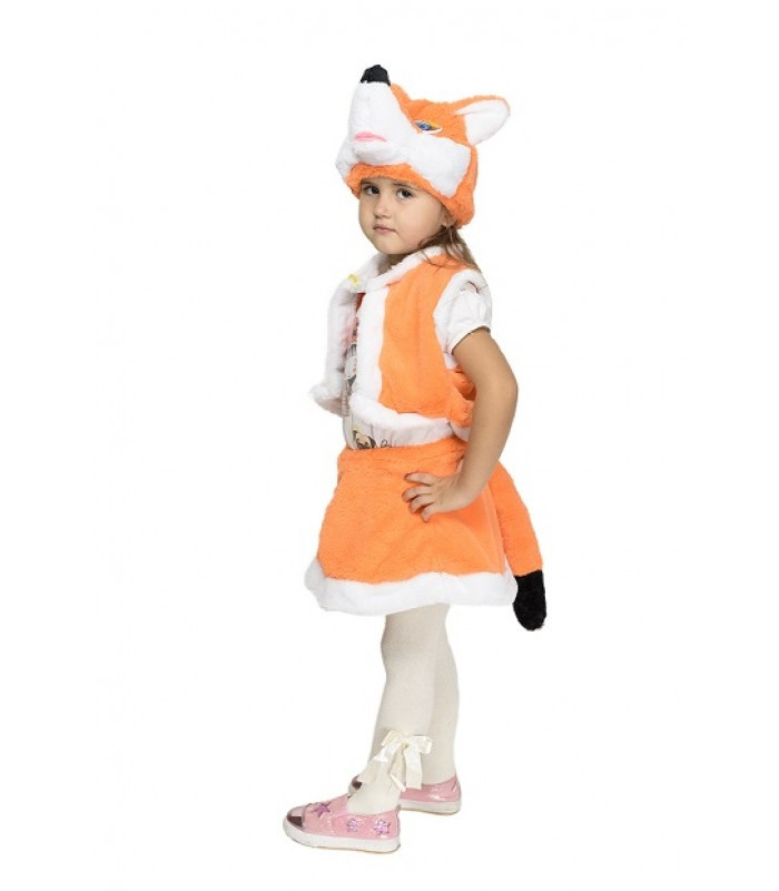 Карнавальный костюм ЛИСИЧКА, ЛИСА (мех) для девочки 3-6 лет, 98-116 см ...