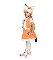 Карнавальный костюм ЛИСИЧКА, ЛИСА (мех) для девочки 3-6 лет, 98-116 см, детский новогодний костюм Лисички