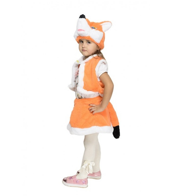 Карнавальний костюм ЛИСИЧКА, ЛИСИЦЯ (хутро) для дівчинки 3-6 років, 98-116 см, дитячий новорічний костюм Лисички