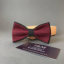 Краватка-метелик I&M Craft двоколірний бордовий з чорним (010314)